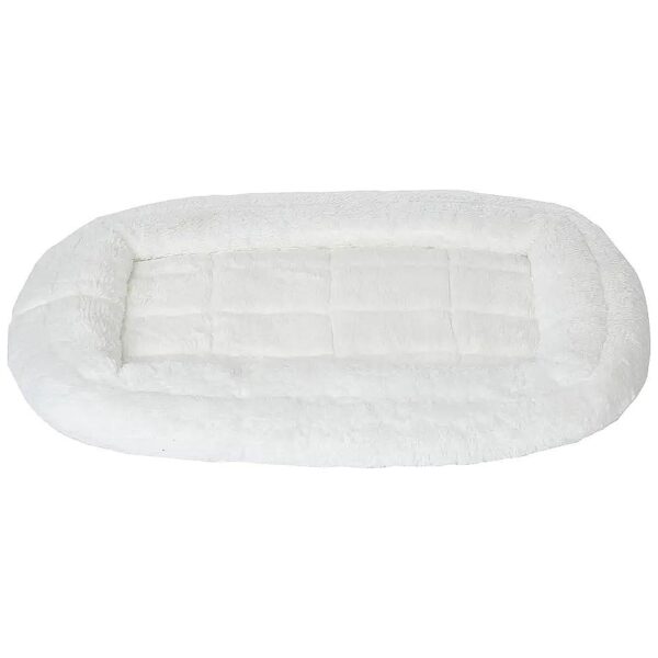 Comfortable Pet Bed with Double Bolster and Elastic Straps for Small Dogs