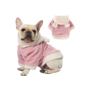 Comfortable Pink Dog Hoodie Sweater Coat for Small to Medium Breeds Winter Wear X-Large