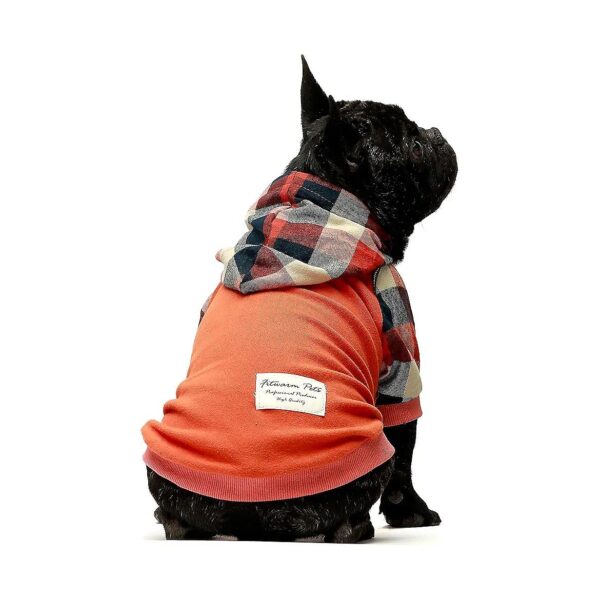 Comfortable Plaid Hooded Shirts for Medium Dogs and Cats, Made of 100% Cotton