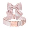 Comfortable Silk Dog Collar with Unique Bow and Adjustable Design for Medium Dogs