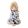 Comfortable Sleeveless Cow Print Dog Shirt Skirt for Small Medium Dogs White and Black