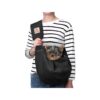 Comfortable Small Dog Sling Carrier with Adjustable Strap Zip Pocket Black for Puppies