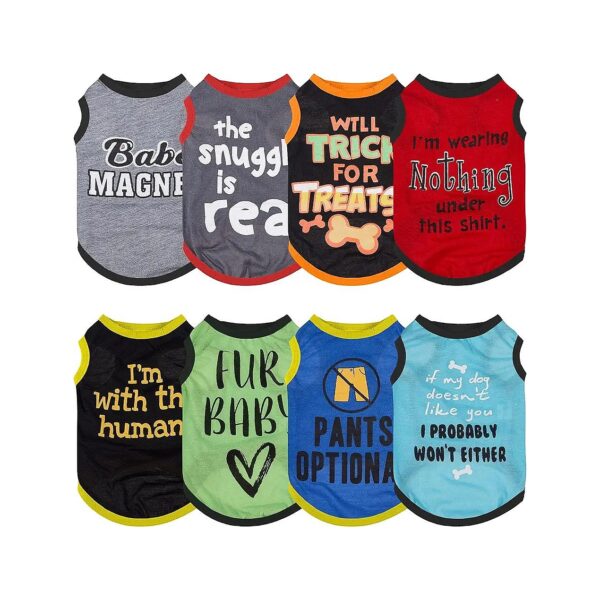 Comfortable Small Dog Sweatshirt for Pet Dogs Cats 8 Pieces with Funny Letters