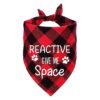 Comfortable Soft Breathable Cotton Triangle Dog Bandana Red Plaid for Pet Dogs