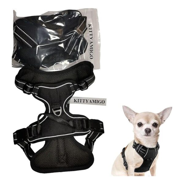 Comfortable Soft Padded Dog Harness with Adjustable Reflective Straps for Small Breeds