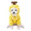 Comfortable Warm Dog Sweatshirt Coat with Banana Hood for Small Breeds