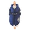 Comfortable Winter Dog Jacket with Zipper Front and Traction Belt for Small Medium Dogs