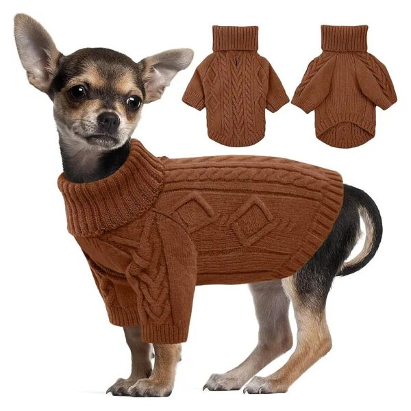 Comfortable XS Dog Sweater with Sleeves and Leash Opening for Small Breed Dogs Like Ted