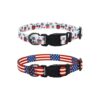 Comfortable and Adjustable Polyester Dog Collars with American Flag Design for Large Dogs