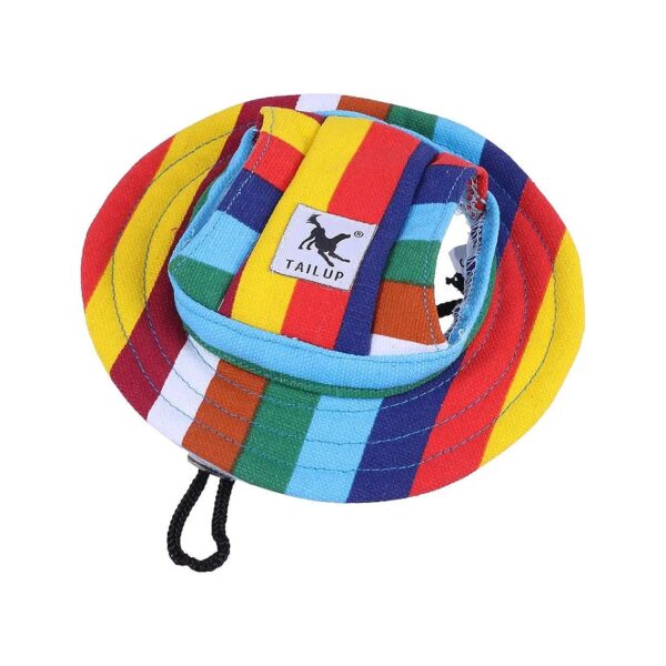 Comfortable and Breathable Pet Cap for Small Dogs with Stripe Pattern