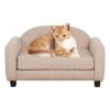 Comfortable and Durable Dog Couch for Small Dogs Cats with Linen Fabric