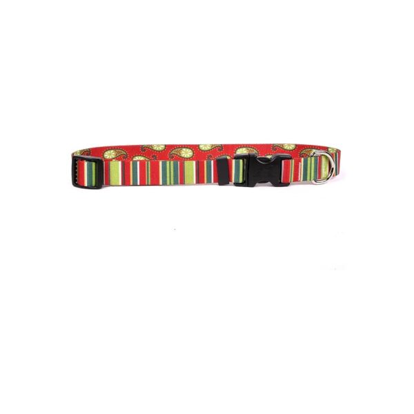 Comfortable and Durable Polyester Cat Collar with Holiday Stripes Pattern for Small Cats