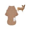 Comfortable and Practical Khaki Small Dog Sweater with Soft and Stretchy Fabric