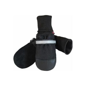 Comfortable and Protective Black All Weather Boots for Large Dogs with Stretchy Cuff