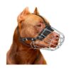 Comfortable and Protective Metal Muzzle with Leather Straps for Large