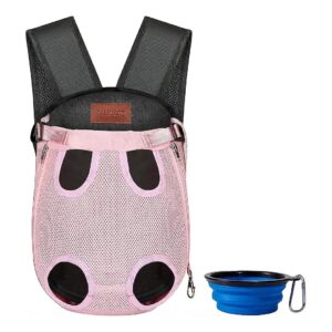 Comfortable and Safe Dog Backpack Carrier for Small to Medium Dogs, Pink, Large