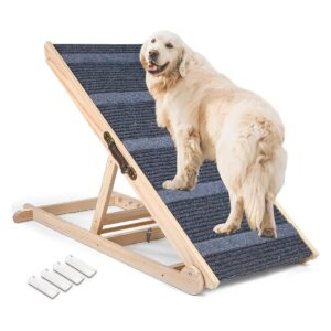 Comfortable and Safe Dog Ramp for High Beds, Couch, or Car, 6 Heights