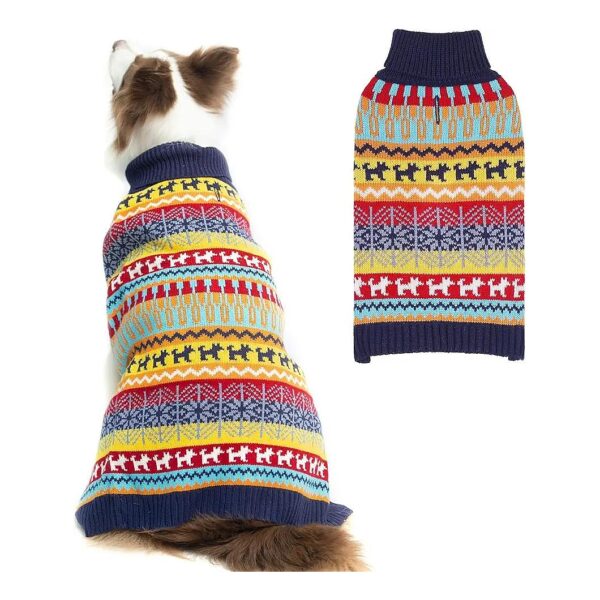 Comfortable and Stylish Dog Sweater for Winter with Colorful Stripes