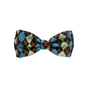 Comfortable and Stylish Teal Argyle Pet Bow Tie for Large Breed Dogs and Cats