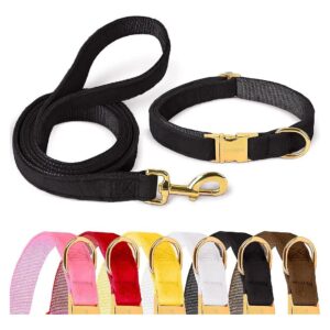 Comfortable and Stylish Velvet Dog Collar and Leash Combination for Small Dogs