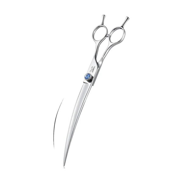 Comfortable and Versatile Curved Pet Grooming Scissors for Right Handed Groomers