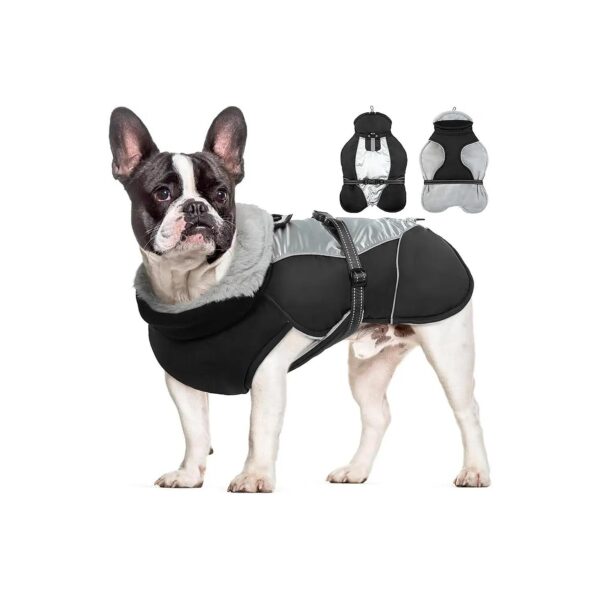 Comfortable and Versatile Winter Dog Coat with Adjustable Harness and Hidden Leash Hole