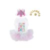 Comfortable andSkin-Friendly Pink Pet Dress with Tulle Skirt and Crown Hat for Small Dogs