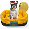 Comforting 26 x 22 Polyester Pet Sofa Bed for Small Medium Dogs with Non-Slip Bottom