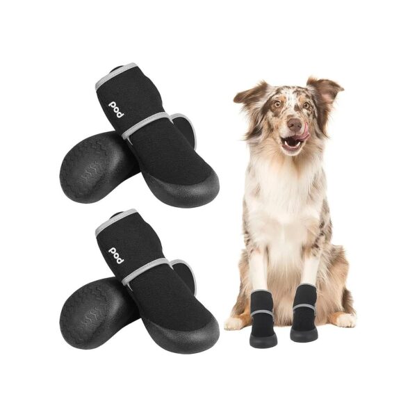 Comforting Dog Boots for Large Dogs XXL Soft Fabric Reflective Strips for Hiking