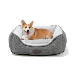 Comfy Durable Pet Bed in Grey Color for Calming Medium Dogs