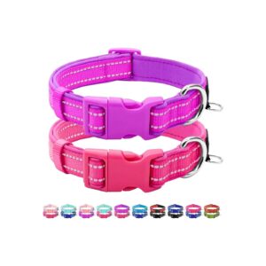 Comfy Neoprene Dog Collars for Small Dogs with ID Tag Ring Adjustable Design