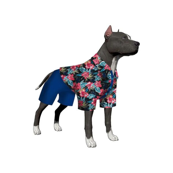 Comfy and Lightweight Dog Shirt with Red Flower Pattern for Large Breed Dogs