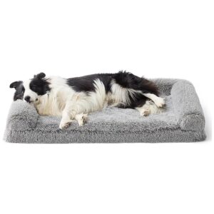 Comfy and Supportive Dog Bed for Large Dogs with Faux Fur and Egg Foam Design