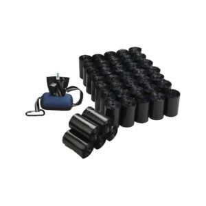 Compact Black Dog Waste Bag Dispenser with 40 Rolls 1400 Total