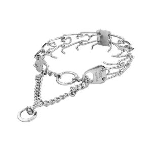 Compact Chrome Prong Collar for Small to Medium-Sized Dogs