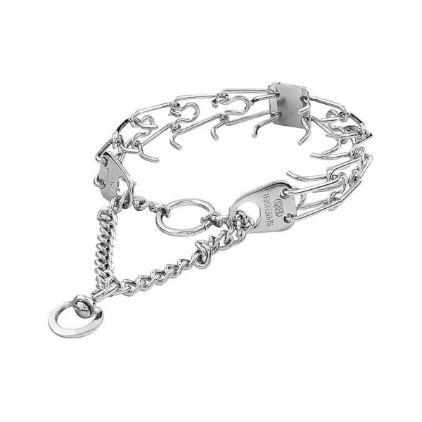 Compact Chrome Prong Collar for Small to Medium-Sized Dogs