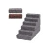 Compact Dog Stairs with Sponge Interior and Grey Padded Cover