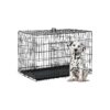 Compact Double Door Metal Dog Crate with Tray and Handle for Medium to Large Dogs (48'')