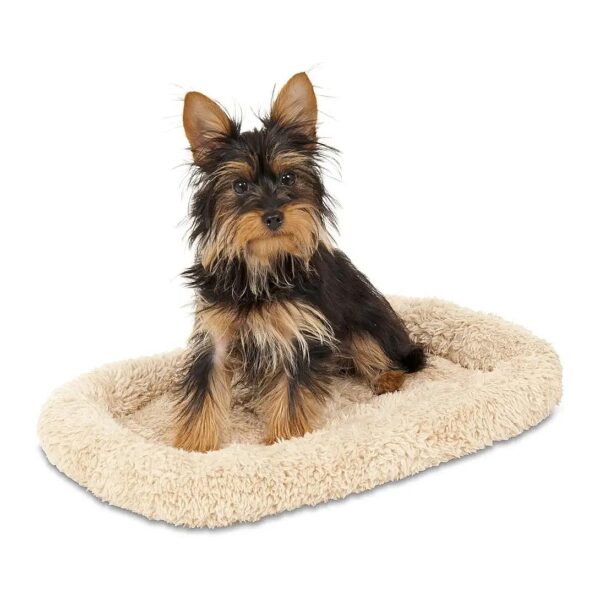 Compact Kennel Crate Mat for Small Breeds up to 10 lbs with Bolster Support