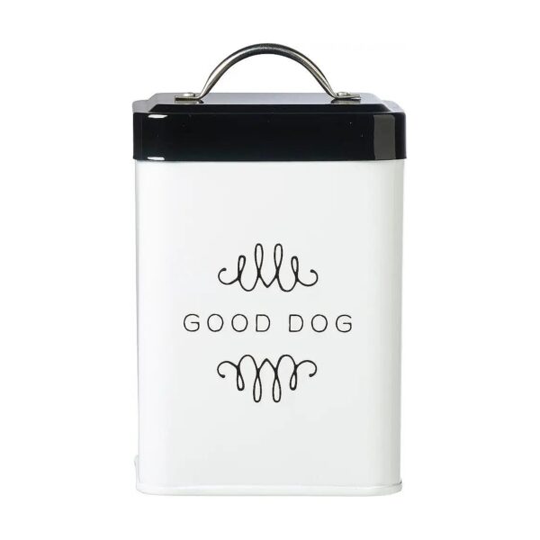 Compact Metal Pet Treat Storage Canister with Airtight Seal and Handwashing