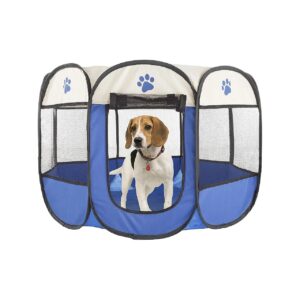 Compact Pet Playpen with Carrying Case for Small Spaces and Pet Owners on-the-go