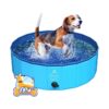 Compact Pet Pool for Small Medium Large Dogs Sturdy PVC Material Prevents Deformation