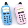 Compact Plush Cellphone Dog Toys in Pink and Blue with Squeaky Parts and Tails