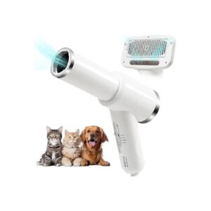 Compact, Portable, and Ergonomic Dog Hair Dryer with Slicker Brush for Easy Pet Grooming