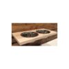 Compact Wood and Stainless Steel Pet Food and Water Feeder for Large Pets