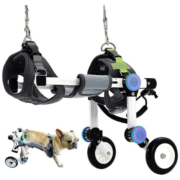 Compact and Adjustable Wheelchair for Small Pets with Paralyzed Hind Limbs