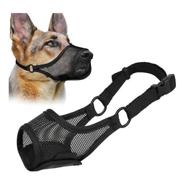 Compact and Comfortable Muzzle for Small Dogs, XS Size, Black Mesh, Soft and Adjustable