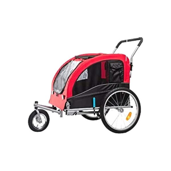 Compact and Durable Bike Stroller for Small to Medium Size Dogs with Hand Brake