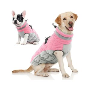 Compact and Lightweight Dog Winter Coat with Fleece Lining and Windproof Fabric