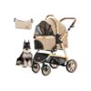 Compact and Lightweight Pet Stroller with Washable Cloth Liner and Detachable Carrier